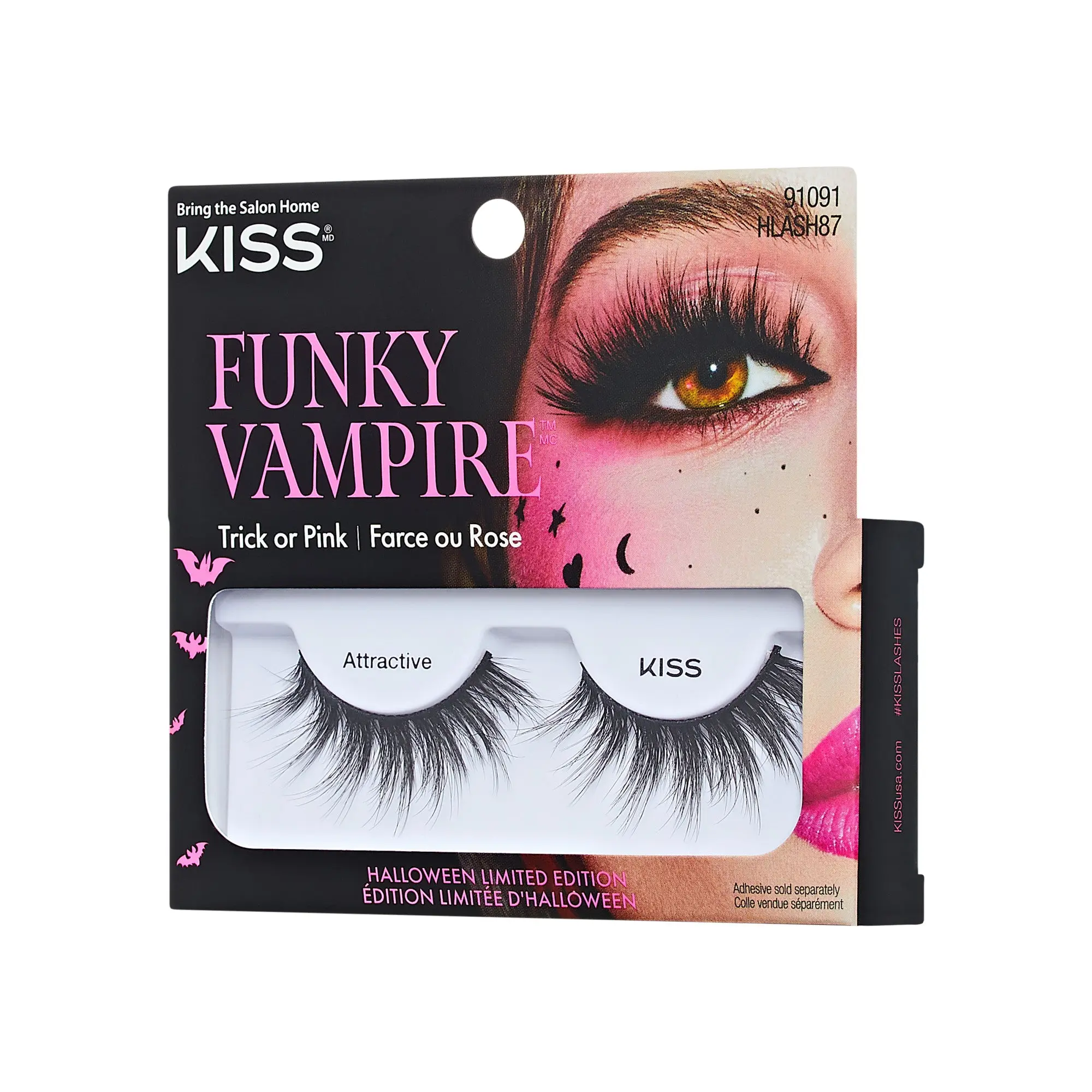 Kiss Halloween False Eyelashes - Attractive | 1 Pair, Strip Lashes, 14mm