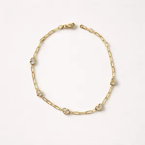 925 Gold Plated Silver Heart Bracelet 6.5-7.5 inches Length