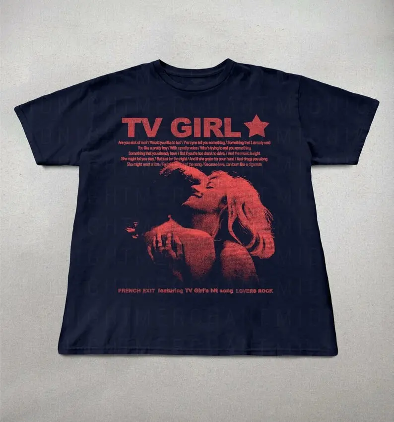 Tv Girl tshirt, French Exit Album Tee, Cute indie band tee, Gifts for her, Lovers rock shirt, Tv Girl Band tee, Music Band Graphic Shirt