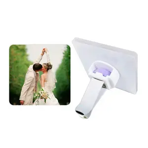 Clip Aromatizer for Car Ventilator - White Design with Photo of Bride and Groom Feature