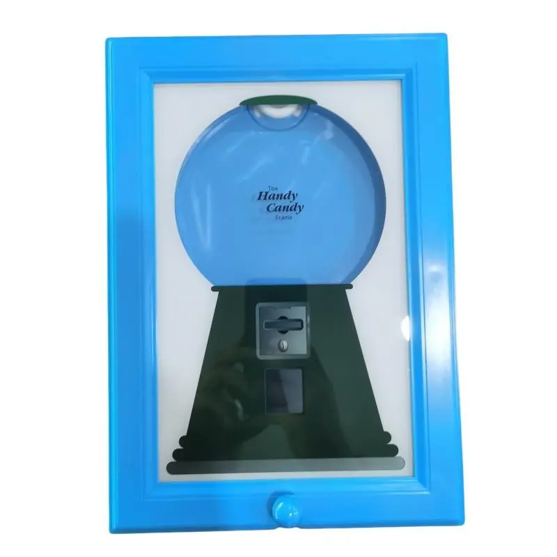 Candy dispenser picture frame with candy dispenser - glossy plastic square wall-mounted display rack, no electricity needed, convenient for accessing candies and nuts, Decoration For Room, Home Decor Accessory, Photo Frames