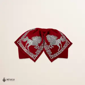 Mexican Embroidered Charro Moño – Traditional Satin Mariachi Bow Tie