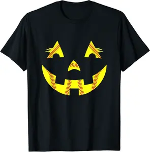 Jack O Lantern Softball Halloween Costume Mom Women Girls T-Shirt - Hufsakha Shop TLCB09JFJZ41H