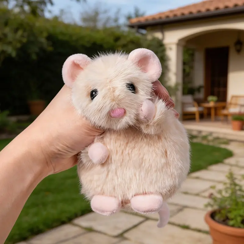 14cm/22cm adorable plush toy of a frilly little mouse, soft and fluffy stuffed animal, pet-friendly toy, suitable for room decoration, children's birthdays, Mother's Day gifts, graduation season, weddings, and more.