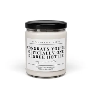 Funny Graduation Candle – "One Degree Hotter" Gift, Grad Celebration for Her & Him, College & High School Graduation Decor Household candles