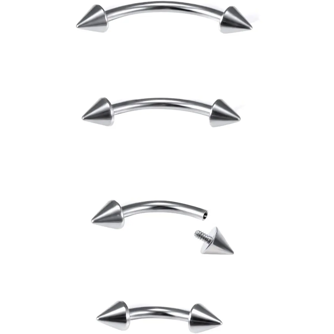 Internally Threaded Eyebrow Piercing  Titanium Curved Barbell  Eyebrow Ring Vertical Labret Lip  Ear Rook Small  Button Ring for Women Men 16g 6mm/8mm/10mm/12mm