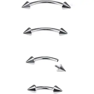 Internally Threaded Eyebrow Piercing  Titanium Curved Barbell  Eyebrow Ring Vertical Labret Lip  Ear Rook Small  Button Ring for Women Men 16g 6mm/8mm/10mm/12mm