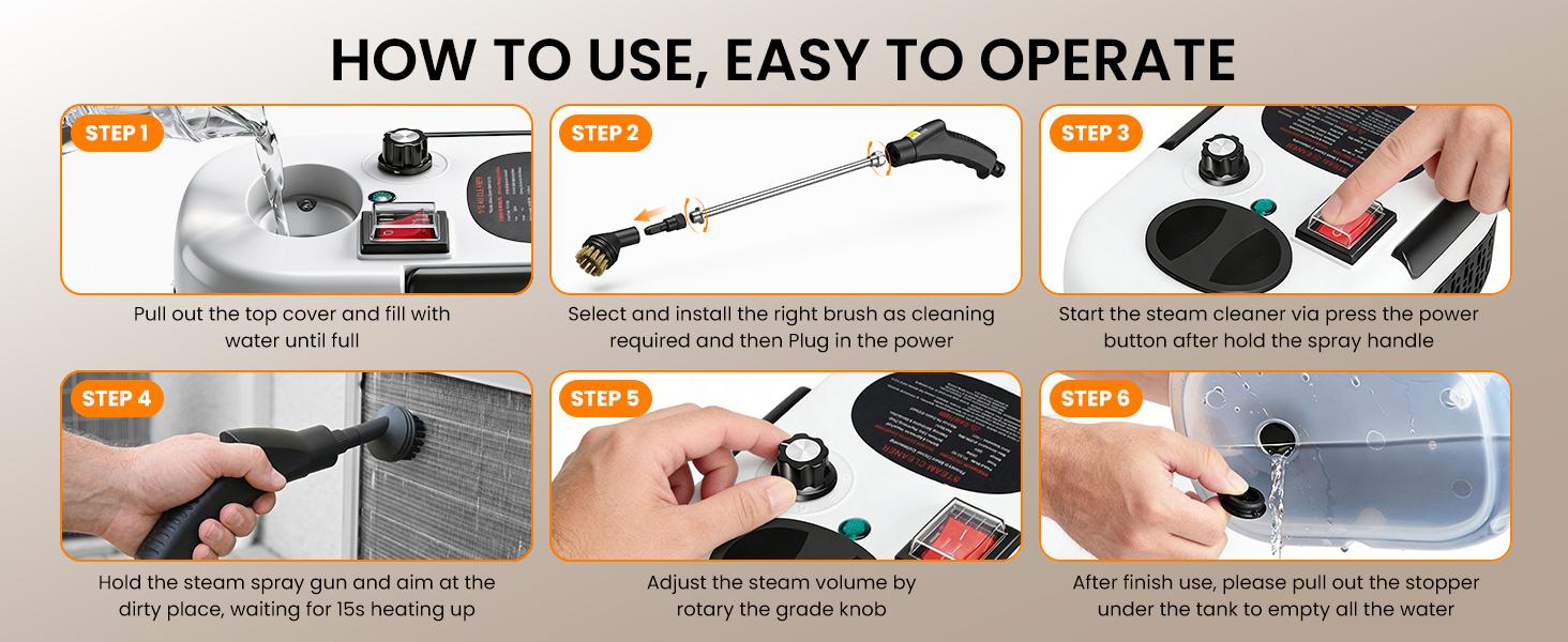 EasyWox Handheld Pressurized Steam Cleaner, Handheld High Temp Portable Cleaning,Multipurpose Steamer for Home Use, Pressurized Steamer for Cleaning Floor, Upholstery EasyWox Handheld Pressurized Steam Cleaner, Handheld High Temp Portable Cleaning,Multipurpose Steamer for Home Use, Pressurized Steamer for Cleaning Floor, Upholstery