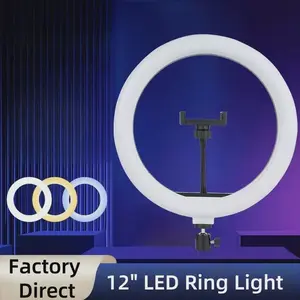 12 Inch LED Ring Light, Dimmable Photography Lighting Phone Camera Fill Light, USB Powered, Makeup Selfie Studio Light