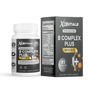 Xcentials B-12 Complex - 60 Capsules, 30 Servings, Gluten-Free, Vegan, Boosts Energy & Immune Health, Essential B Vitamins Supplement