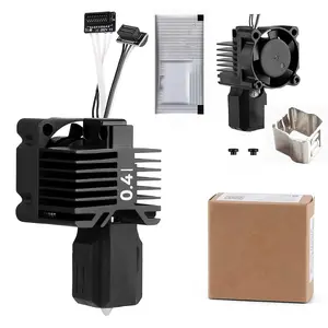 Bambou LAB P1P, P1S Hotend Complete Kit for P1 Series 3D Printer,Full Assembly Hardened Steel Hot End with Fan,Thermistor, Ceramic Heater, 0.4mm Nozzle Extruder Heating Block Replacement.