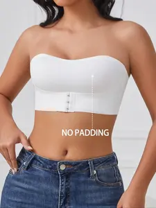 1/3 Strapless Unlined Bralette with Minimal Support, Casual Fitted Coverage for All Seasons, Comfortable and Stylish Women's Top