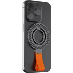 Upgraded Magnetic Phone Ring Holder Grip for MagSafe, Magnetic Phone Ring Stand Compatible with PopSockets MagSafe Ring Removable,for iPhone 16/15/14/13/12,Galaxy, Google(Black)