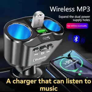 Bluetooth FM Transmitter Car Charger with Dual USB Ports & MP3 Player