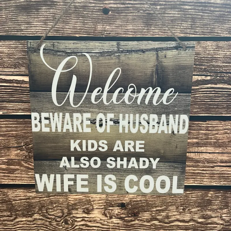 Beware of Husband Hanging Decor Door Hanger, Home Supplies Home Decor Accent