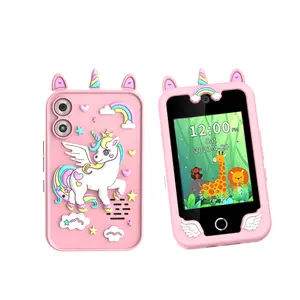 Kids Educational Phone Toy with 8GB Memory, Camera Video, Music, 20 Puzzle Games, Storybooks, Flashcards & Habit Training Gift for Ages 3-14