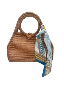 Rattan Barrel Purse