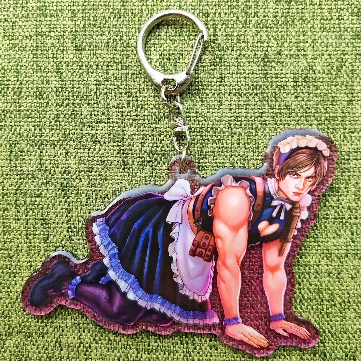 Maid Leon Kennedy keychain charm, Resident Evil 4 Remake
