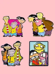 4pcs/set Classic Cartoon Movie Enamel Brooch , Unique Design Cool Badge, Unisex Clothing Accessory, Perfect Gift for Friends