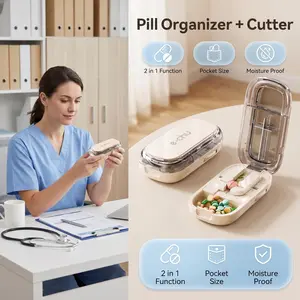 Pill storage box Cutter Splitter for Cutting Multiple Pills Adjustable Pill Cutter and Splitter for Multiple Pills, Designed for Small and Tiny Tablets with Precise Alignment Functionality