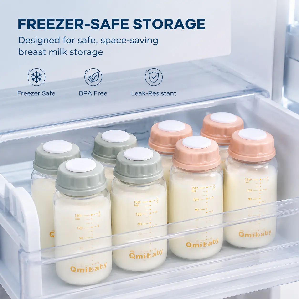 Every Pumping Mom Needs These  5oz Glass Breast Milk Storage Bottles, Leakproof Lids, BPA-Free Baby Feeding Essentials