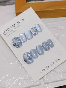 Short Squrae Shape - 10 Pcs Handmade Press-On Nails, Cute Acrylic Nails, High Quality, Reusable, Nail Art & Nail Charms