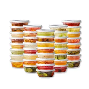 48-Pack 8oz Soup Cup Bundle – Leak-Proof  Containers compartment condiment lid meal on-the-go sauce to-go salad food storage container Kitchen Lunch Box