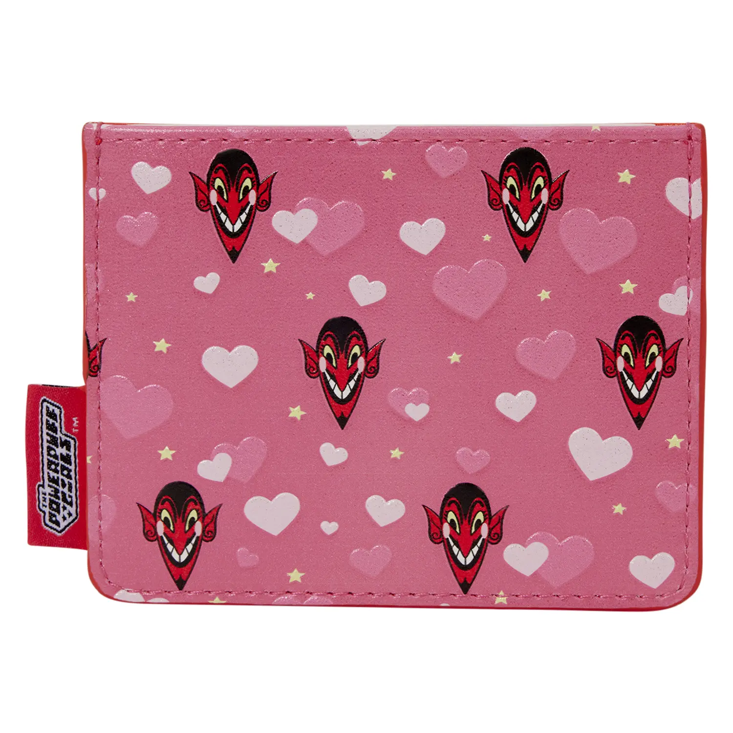 Loungefly Women's Wallet, Powerpuff Girls Him Casual Faux Leather Heart-Shaped Zip Card Holder, Casual Wear, Graphic, Lightweight, Long Wallet, Cartoon Character Women's Wallets