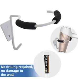 Stainless Steel Wall-Mounted Hair Dryer Rack, No Drilling Required, Spiral Design, More Stable And Firm, Load-Bearing 25 Pounds, Salon-Level Bathroom Organization, Does Not Take Up Space, Compatible With 99.99% Of Hair Dryers, Keeps Counters Tidy