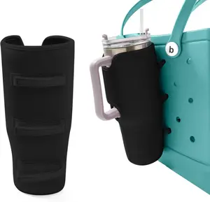 Cup Holder for  Accessories Cup Holder 40 Oz Water Bottle Holder Attachment Compatible with All  and Simply Southern Beach Tote Bag(Black)