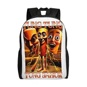 17 Inch Tung Tung Sahur Backpack Cute Lightweight Tung Tung Sahur merch Laptop Backpack Casual travel Daypack Tung Tung Sahur gifts stuff for friends, colleagues, family