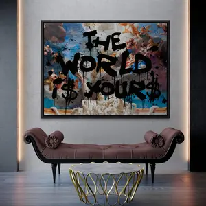 Scarface movie Poster, Tony Montana print, The World is Yours Motivational wall art, Bedroom & Office Decor wall decor