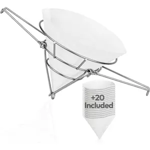 Cleaner Syrup Better Filtration Cone Filter Holder with 20 Paper Filters 10-Inch Cone Filters for Longer-Lasting Maple Syrup & Frying Oil