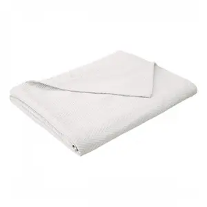 Impressions BLANKET-MET KG WH King Cotton Blanket, Metro - White
