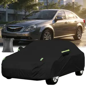 For Buick EXCELLE Encore Heavy Duty Full Car Cover with Storage Bag Waterproof Outdoor Snow Dust Sun UV Protection 190T Polyester Exterior Protector Cover Black, with Reflective Strips - Reflection In The Dark