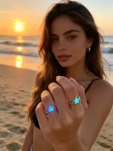 Glow-In-The-Dark Ring, Friendship Ring, Couple Ring, Creative Party Gift, Unique Luminescent Jewelry for Special Occasions