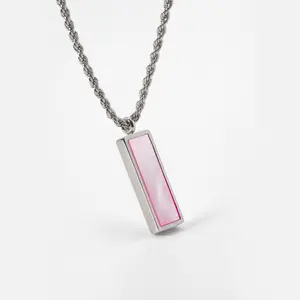 Keepsake Smart Necklace - Tap to View Memories - Silver Tarnish Resistant Waterproof Unisex Jewelry for iPhone
