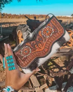Jessie Jane Hide and Tooled Wallet in Black by Haute Southern Hyde