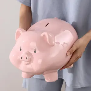 Synchrony Piggy Bank for Adults, Boys, Girls - Money Safe for Cash Saving, Ceramic Decor & Coin Counter Jar for Kids and Adults
