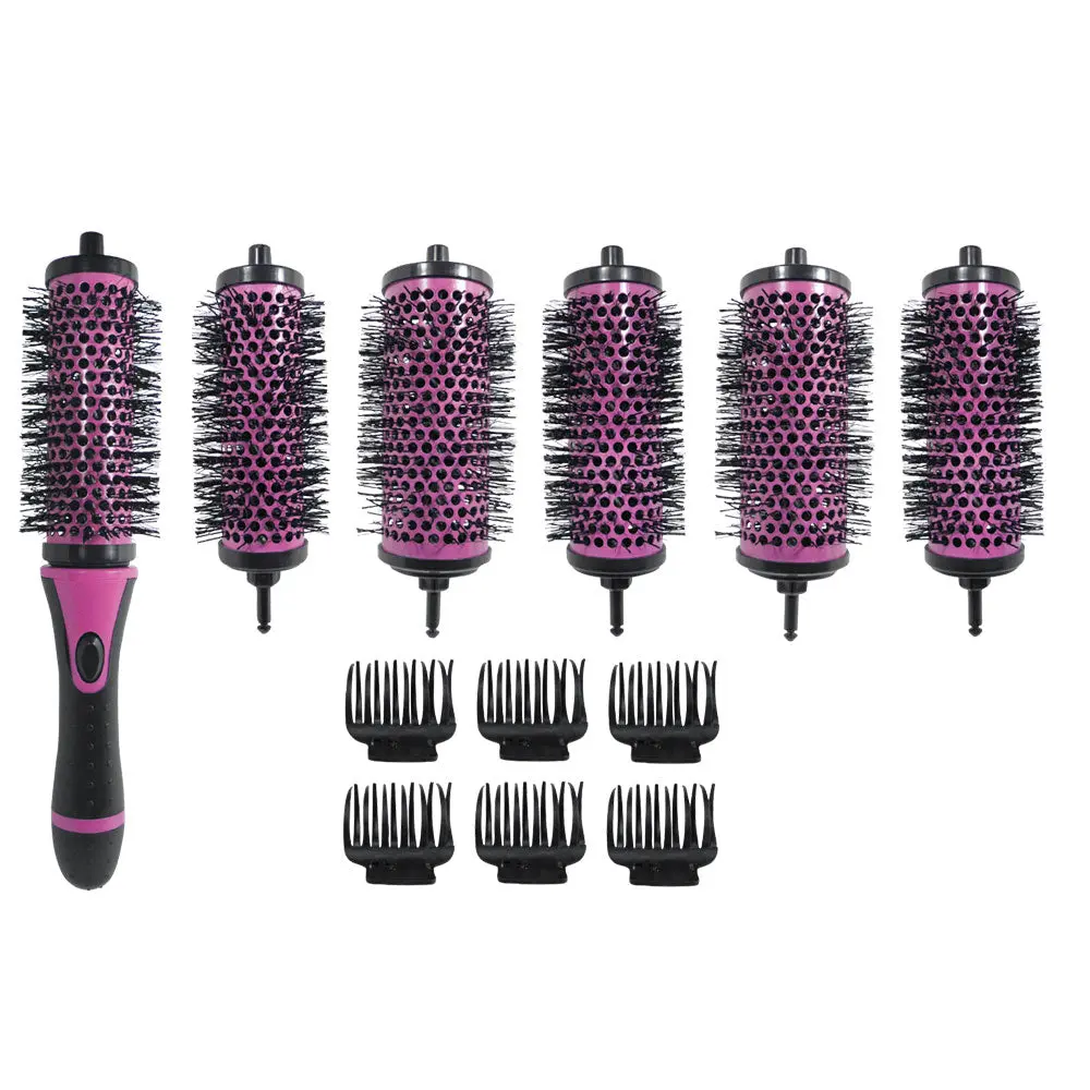 Scalpmaster Ionic Ceramic Thermal Blowout Brush Set for Straightening Curly Hair & Beach Waves, 13-Piece Kit with Detachable Barrels to Tame Curly Locks, Blowout Hair, Hair Transformation