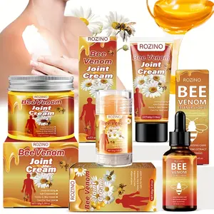 Rozino Bee Venom Joint Care Set - Cream & Oil for Moisturizing Soothing & Strengthening Joints with Honey Daily Relief Comfort Enhancer