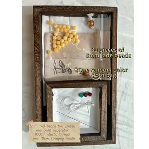 DIY Jewelry Making Kit, Includes 30pcs Beads, 3pcs Accessories, 10cm Lacing Needle, 100cm Elastic String, Random Color Bag