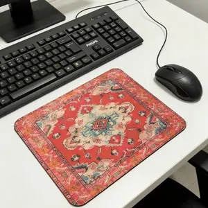 Vintage Persian Carpet Pattern Mouse Pad, Non-Slip Desk Mat, Retro Style Computer Office Gaming Pad, Persian Design, Unique Desktop Decoration, Desktop Accessory