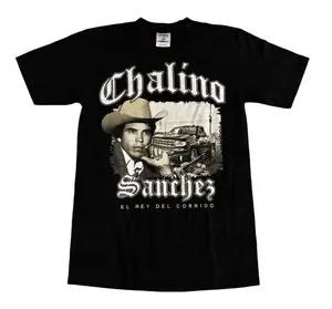 Y2K Chalino Sanchez El Rey Del Corrido Narcos Tee Shirt Size M Rare, Fashion Cotton, Full Size, Full Colors, For Women