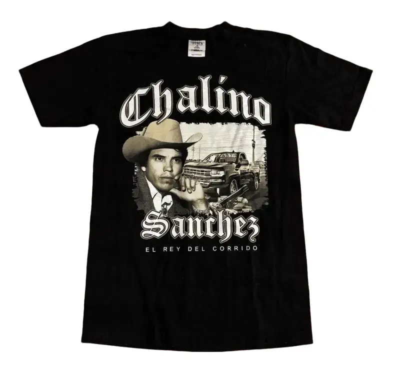 Y2K Chalino Sanchez El Rey Del Corrido Narcos Tee Shirt Size M Rare, Fashion Cotton, Full Size, Full Colors, For Women