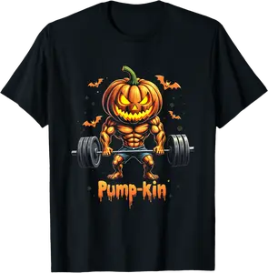 Halloween Pumpkin Pump-Kin Jack O Lantern Gym Workout T-Shirt - Alizejaqua Shop 39B0DJN19Q3S