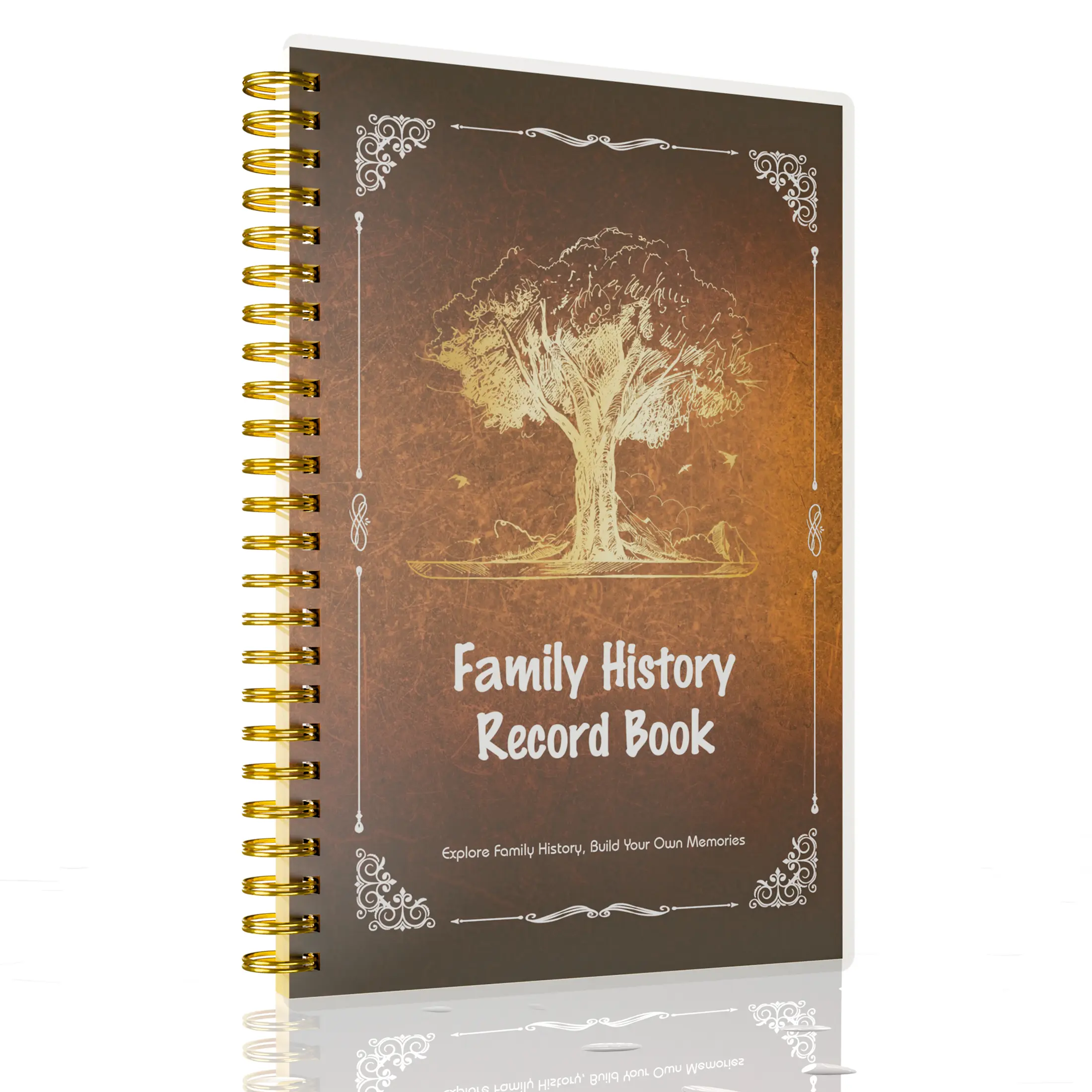 A5 Family History Record Notebook - Sturdy Binding, Compact, Durable, Portable Office Personal Organiser with Paper Pages, Photo Space, Guided Prompts for Lineage, Milestones, Dates, Traditions, Anecdotes for Generational Connection