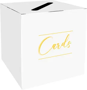 White Card Box for Party White and   Card Box Holder for Wedding  Shower Birthday Graduation Party Raffle Boxes