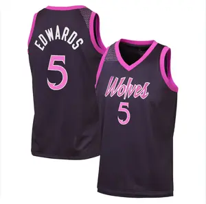 Anthony Edwards #5 Swingman Basketball Jersey 2026 full logo Men's Basketball Fan Edition Shirt | Classic Mesh Sports Jersey | Casual Breathable Jersey