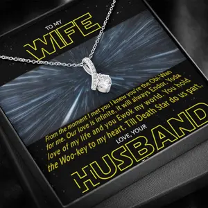 To My Wife Necklace Gift - Yoda Love Of My Life | Gift For Wife, Necklace For Wife, Anniversary, Birthday Gift For Wife